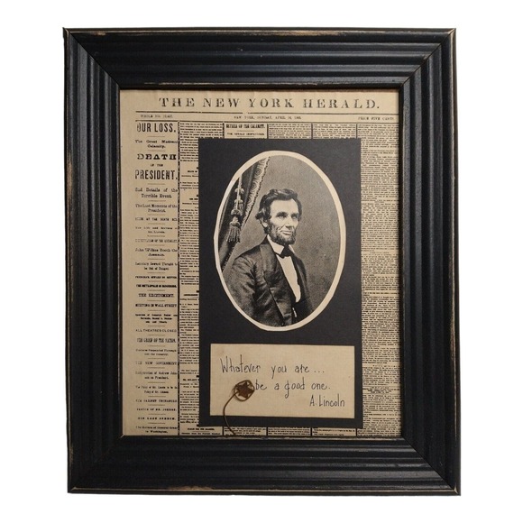 Artist Signed Aged Reproduction Lincoln Assasination Newspaper Cover Page - Picture 6 of 10
